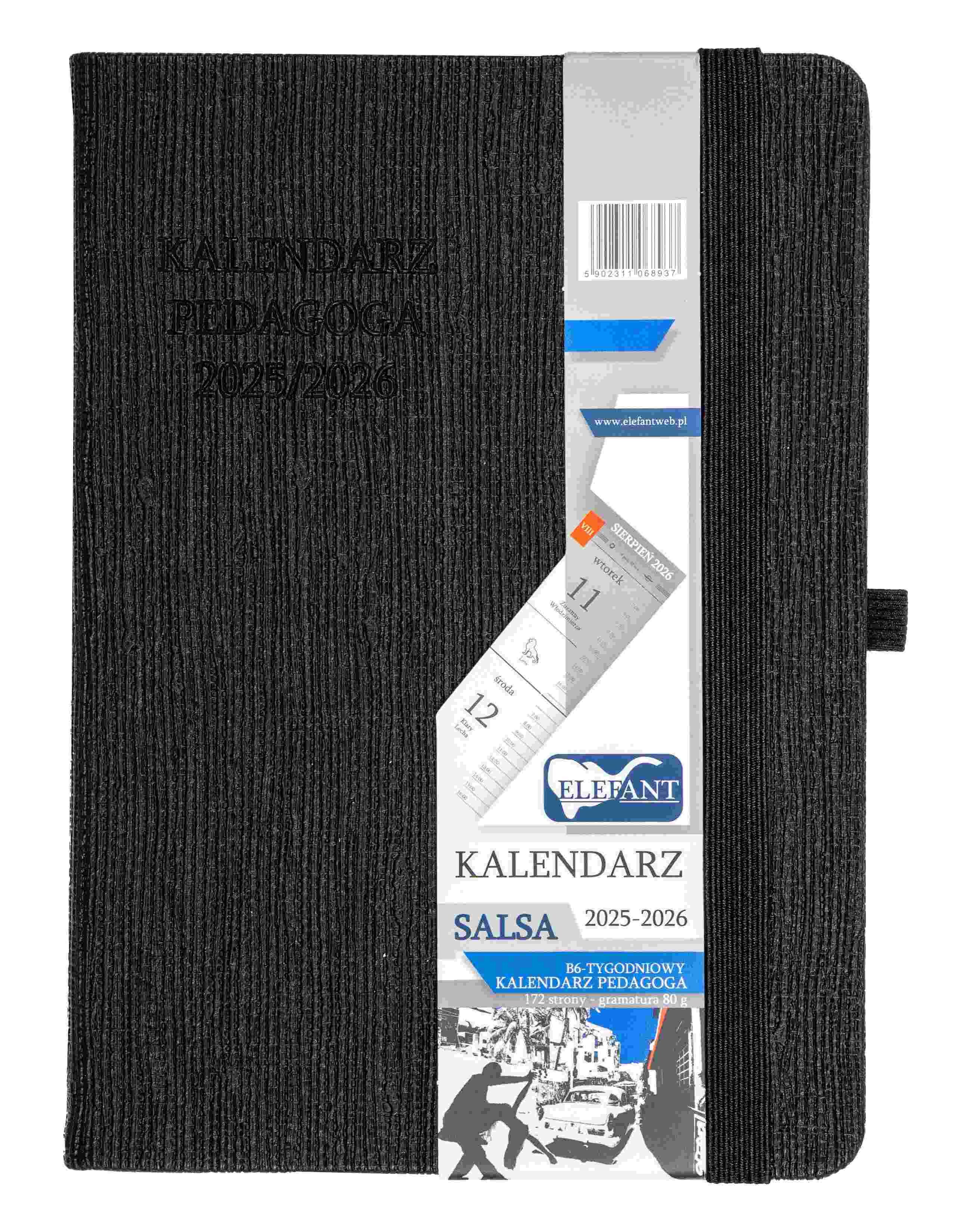 Kalendarz Pedagoga 2025/2026  Salsa B6 tygodniowy czarny