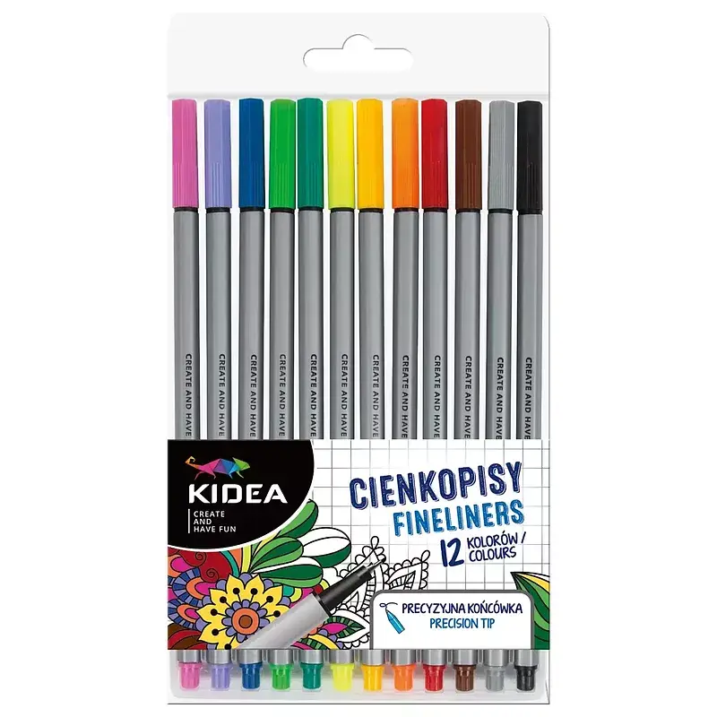 Cienkopisy kidea 12 kolorów