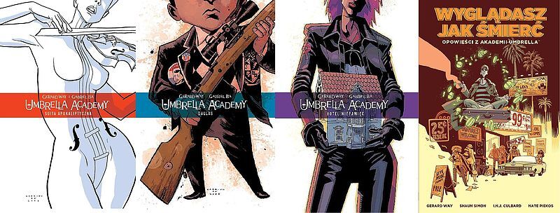Pakiet Umbrella Academy tomy 1-3 + Wyglądasz jak śmierć