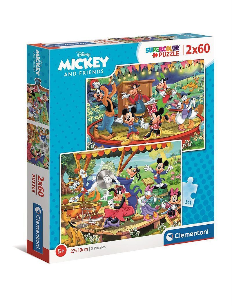 Puzzle 2x60 super color mickey and przyjaciele 21620
