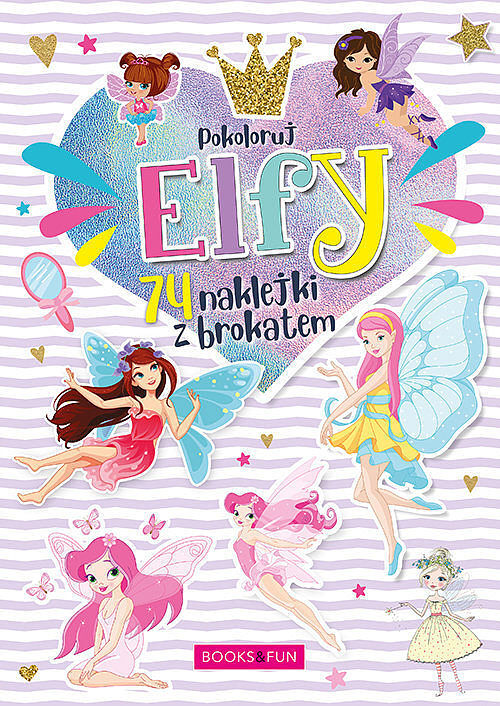Kolorowanka Elfy plus naklejki z brokatem