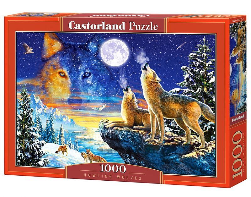 Puzzle 1000 wyjące wilki c-103317-2