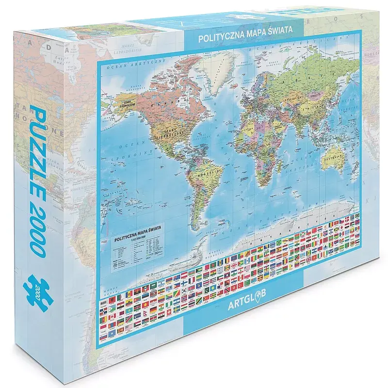Puzzle 2000 świat polityczny mapa 1:42 000 000