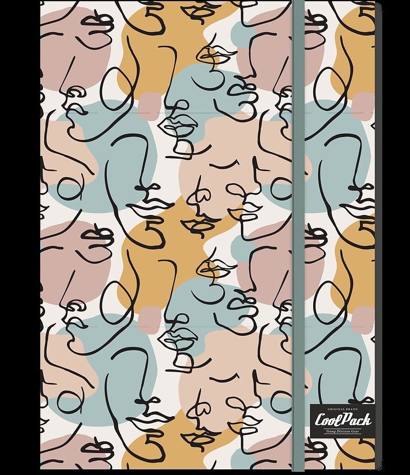 Brulion a5 z gumką coolpack art deco