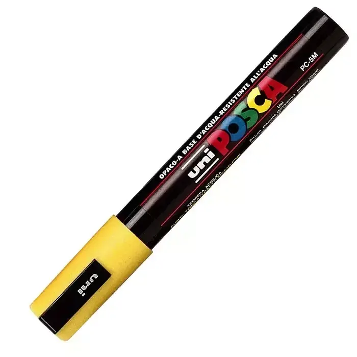 Marker pc-5m żołty posca uni paczka 6 szt