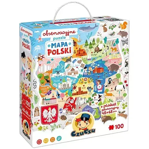 Puzzle 100 obserwacyjne mapa polski czuczu