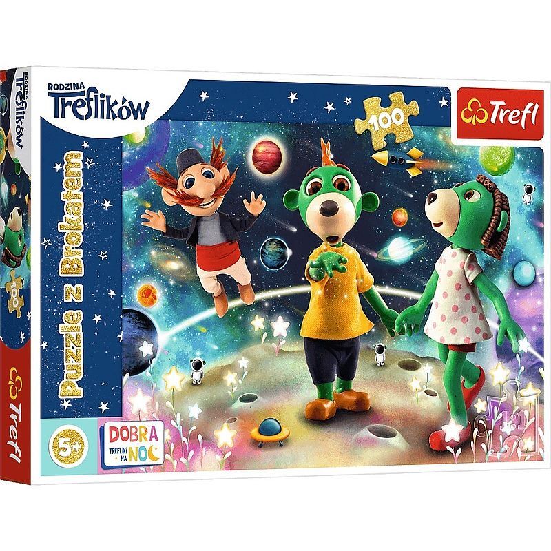 Puzzle 100 trefliki wśród gwiazd  dobranoc trefliki na noc 14824