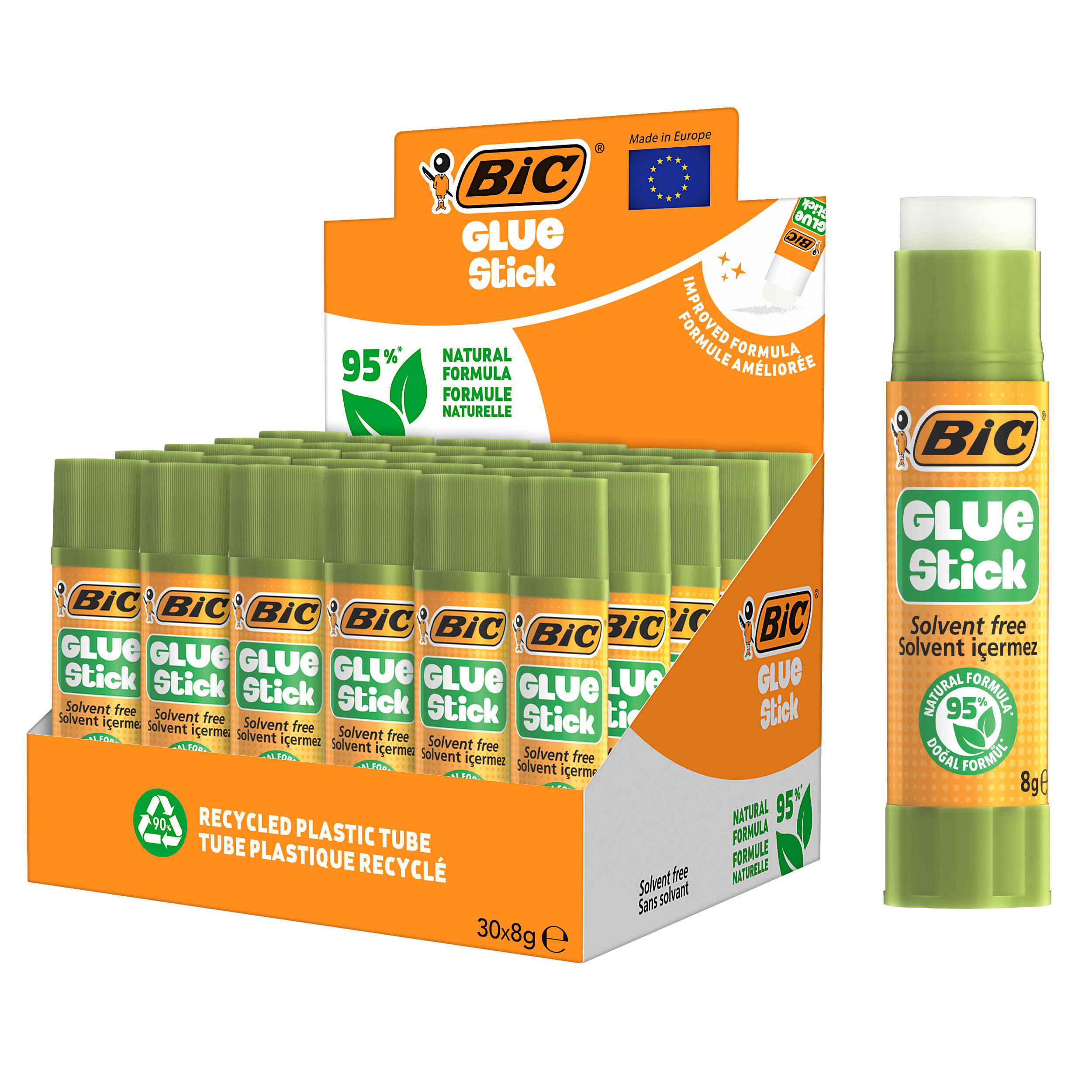 Display Klej BIC Glue Stick 95% ECOlustions 8g 30szt.