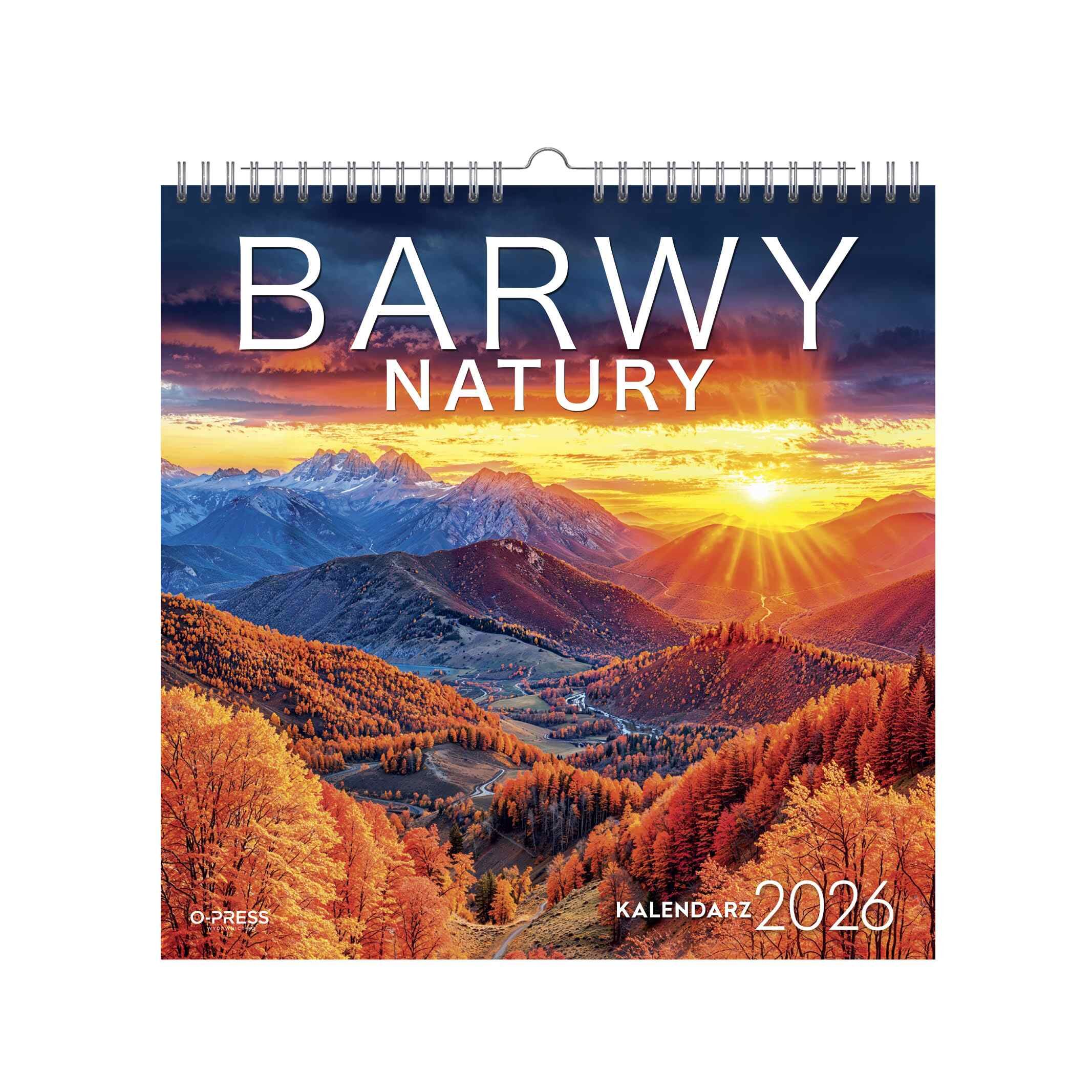 Kalendarz 2026 Barwy Natury kwadrat ścienny