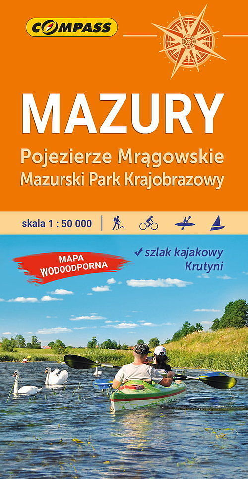 Mazury. Pojezierze Mrągowskie. Mapa turystyczna w skali 1:50 000 (wersja wodoodporna)