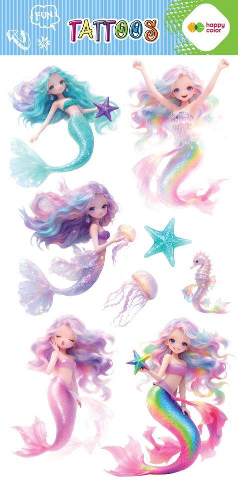 Tatuaże zmywalne MAGICAL SIRENS 100x200mm Happy Color