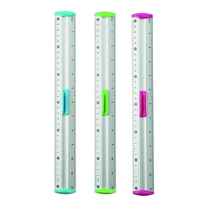 Linijka 30cm aluminiowa z uchwytem na ołówek keyroad blister 1szt. Mix kolorów