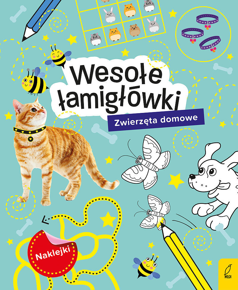Wesołe łamigłówki z naklejkami. Zwierzęta domowe