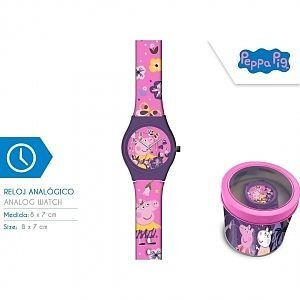 Zegarek analogowy peppa pig w metalowym opakowaniu pp17021m