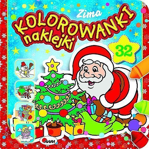 Kolorowanki naklejki Zima