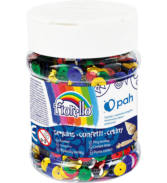 Confetti cekiny kółko łamane słoik 90g fiorello gr-c90-8
