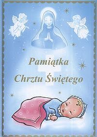 Pamiątka chrztu świętego niebieska