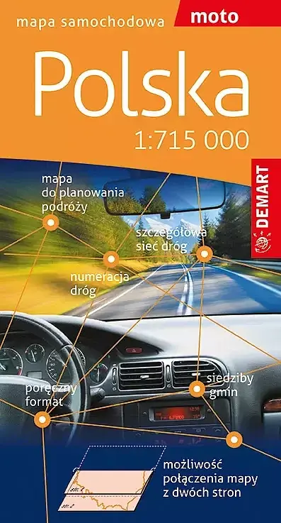 Polska. Mapa samochodowa w skali 1:715 000