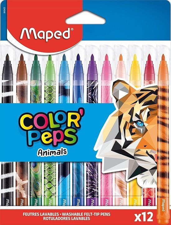 Flamastry maped colorpeps animals 12 sztuk 845403
