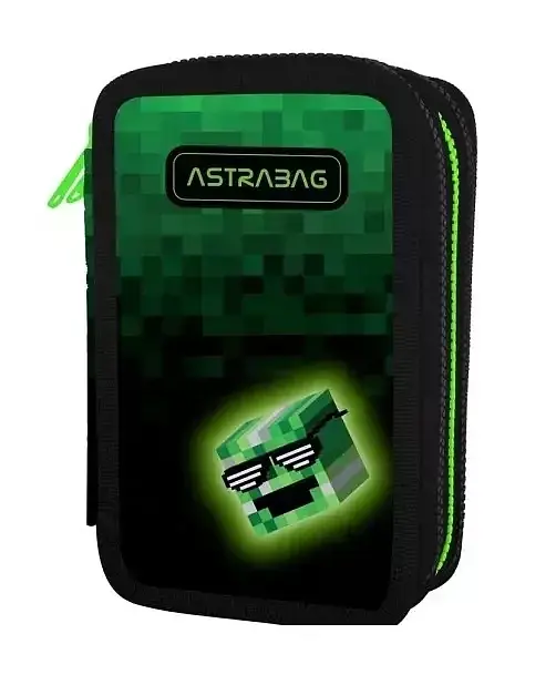 Piórnik JUMBO potrójny z wyposażeniem ASTRABAG PIXEL HERO, AC31