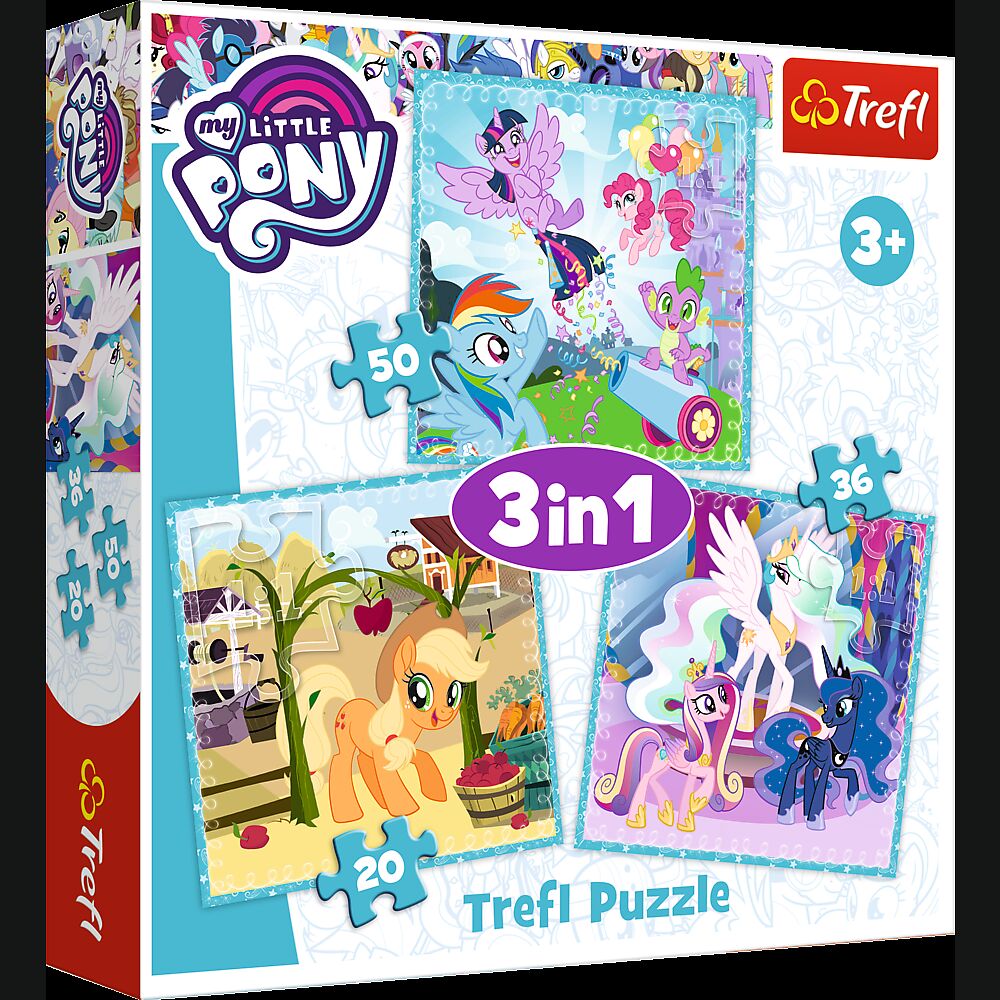 Puzzle 3w1 (20,36,50) Radosne dni kucyków My Little Pony 34843
