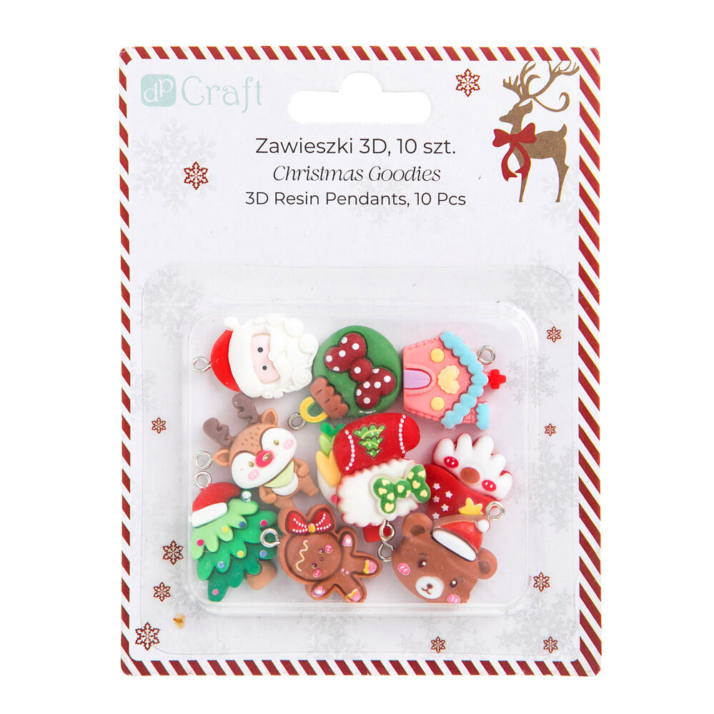 Zawieszki polimerowe 3D Christmas Goodies 10 szt.