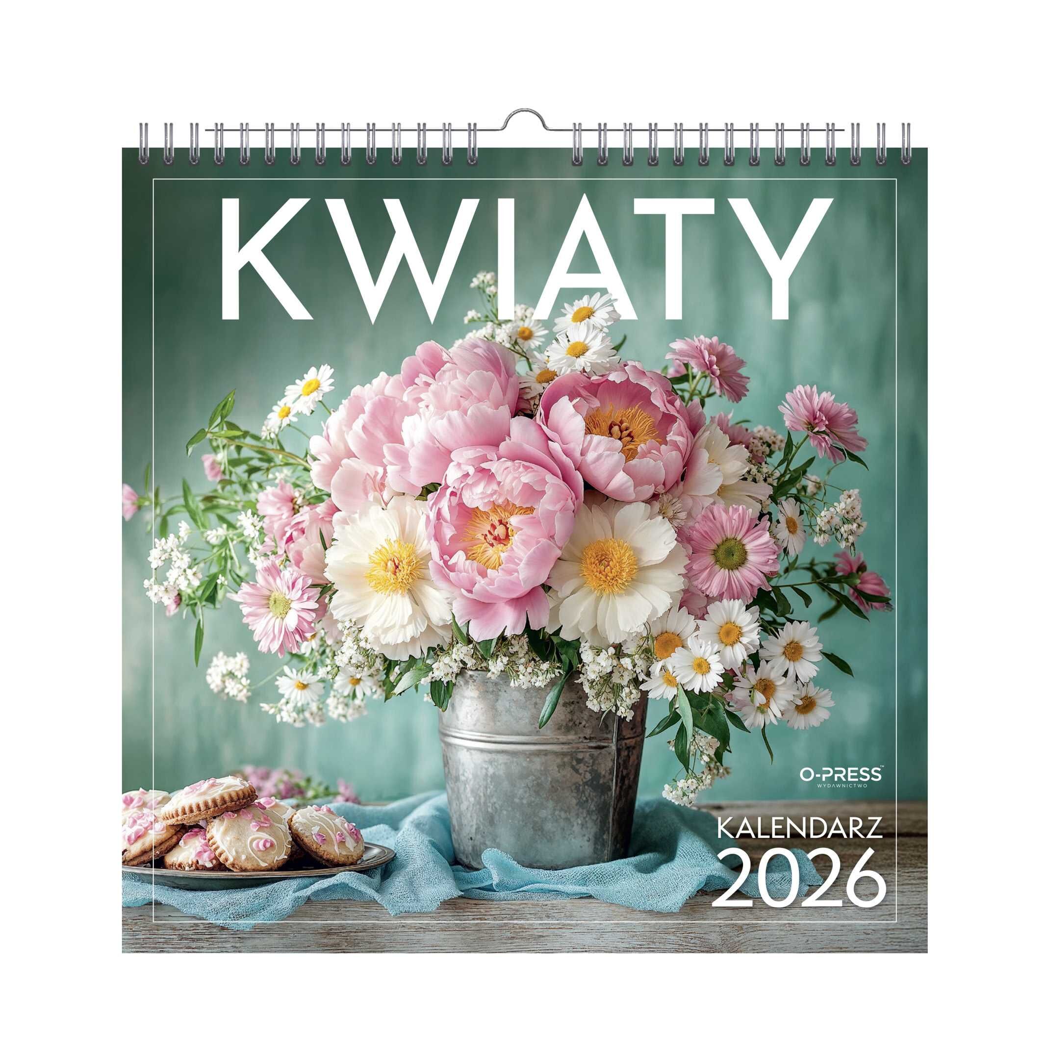 Kalendarz 2026 Kwiaty kwadrat ścienny