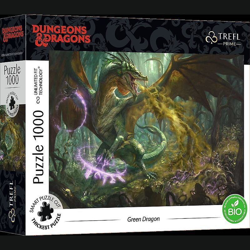 Puzzle 1000 uft green dragon hasbro dungeons&dragons 10758