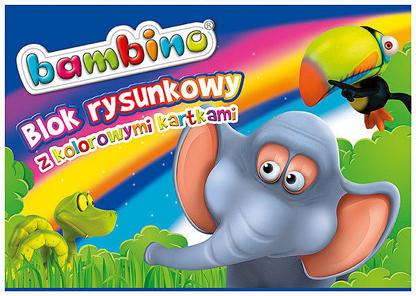 Blok rysunkowy z kolowymi kartkami A4 16 kartek Bambino