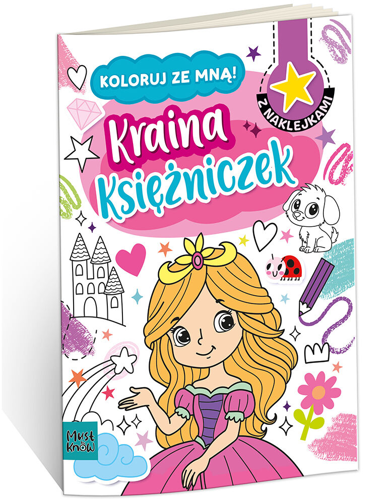 Kolorowanka A4 koloruj ze mną Kraina Księżniczek