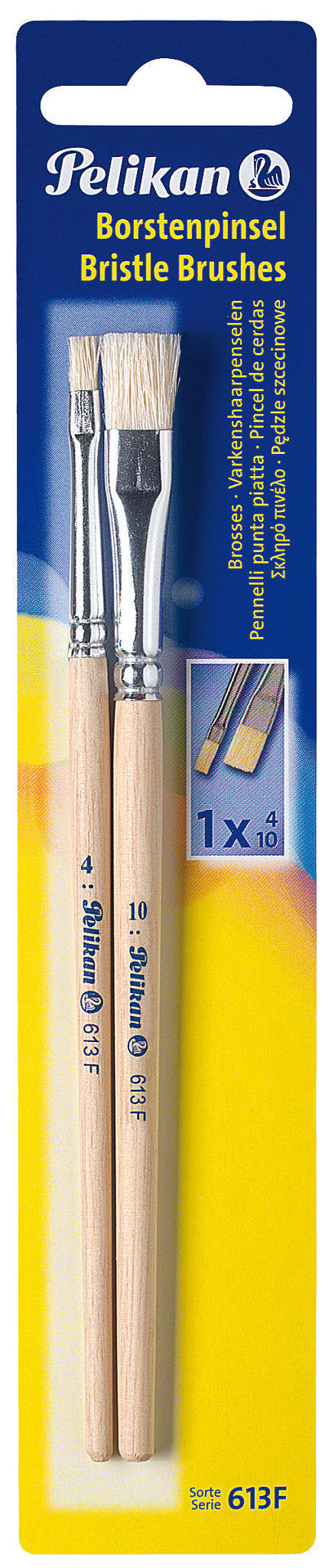 Pędzelki pelikan płaskie gr 4,10 2 sztuki blister
