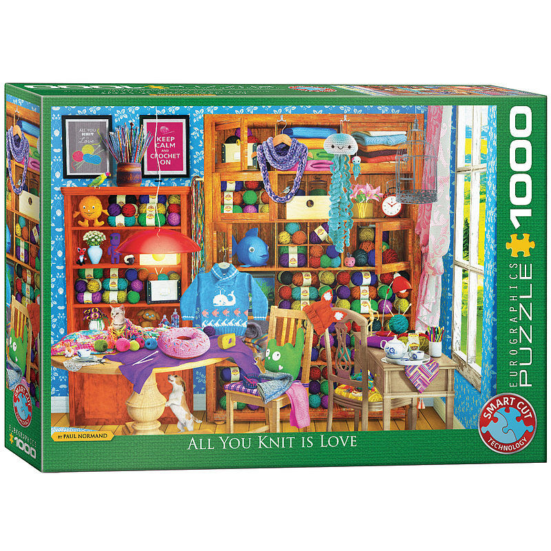 Puzzle 1000 all you knit is love by pau 6000-5405