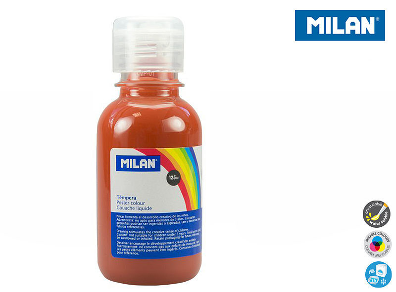 Farba milan plakatowa 125 ml brązowa butelka