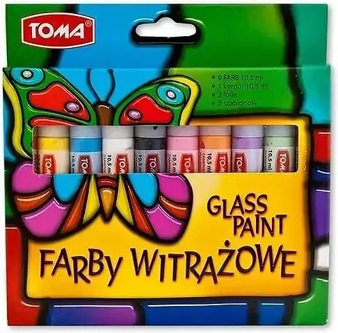 Farby witrażowe glass paint 9 kolorów