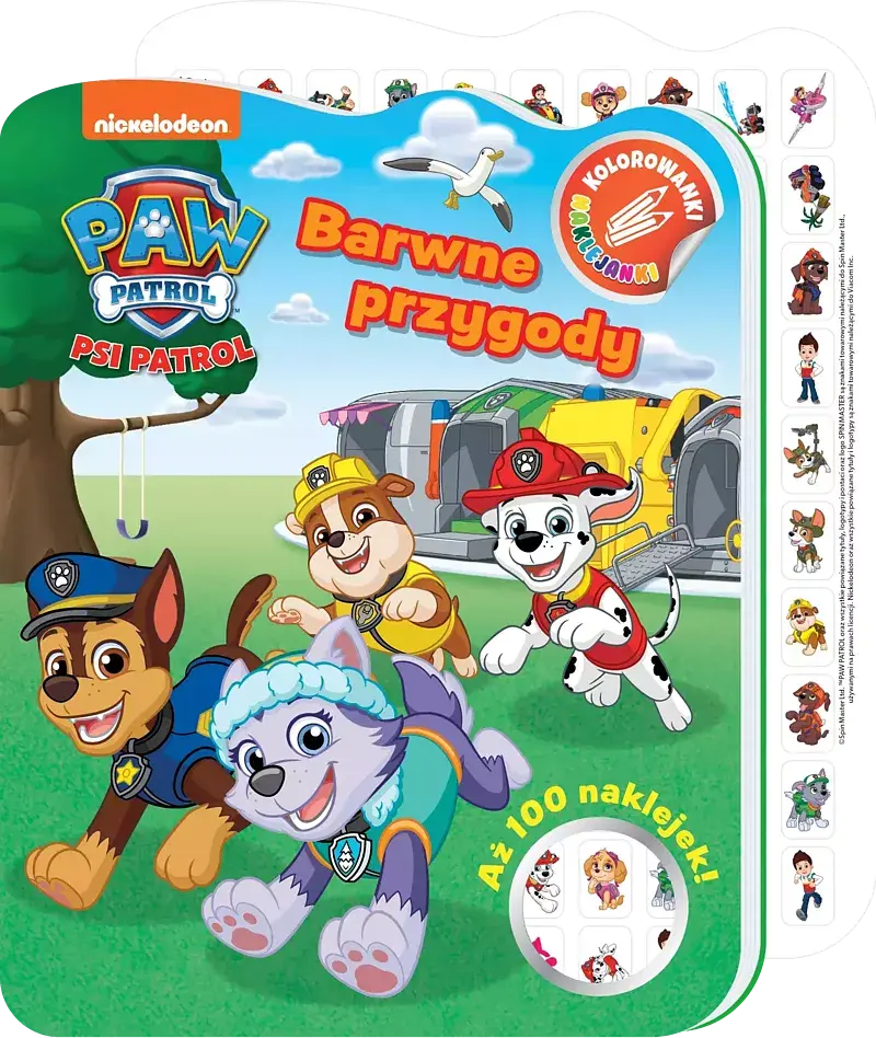 Psi Patrol. Kolorowanki - naklejanki cz. 3 Barwne przygody