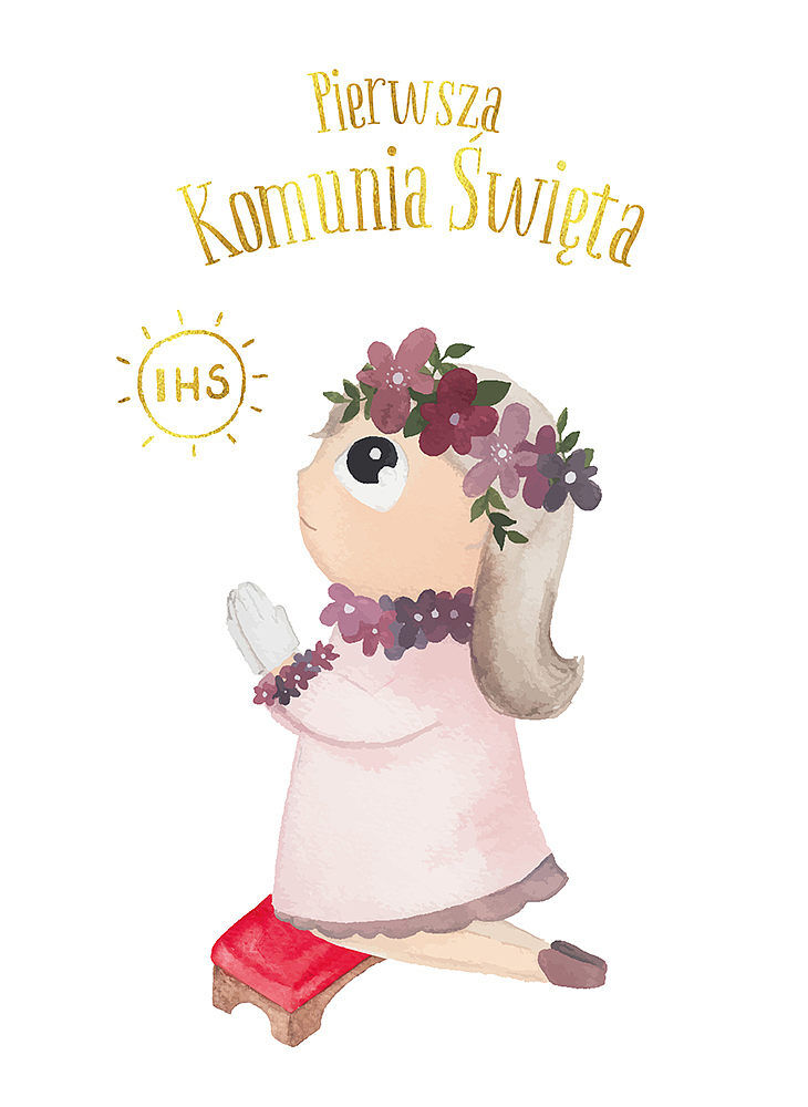 Karnet b6 komunia dziewczynka