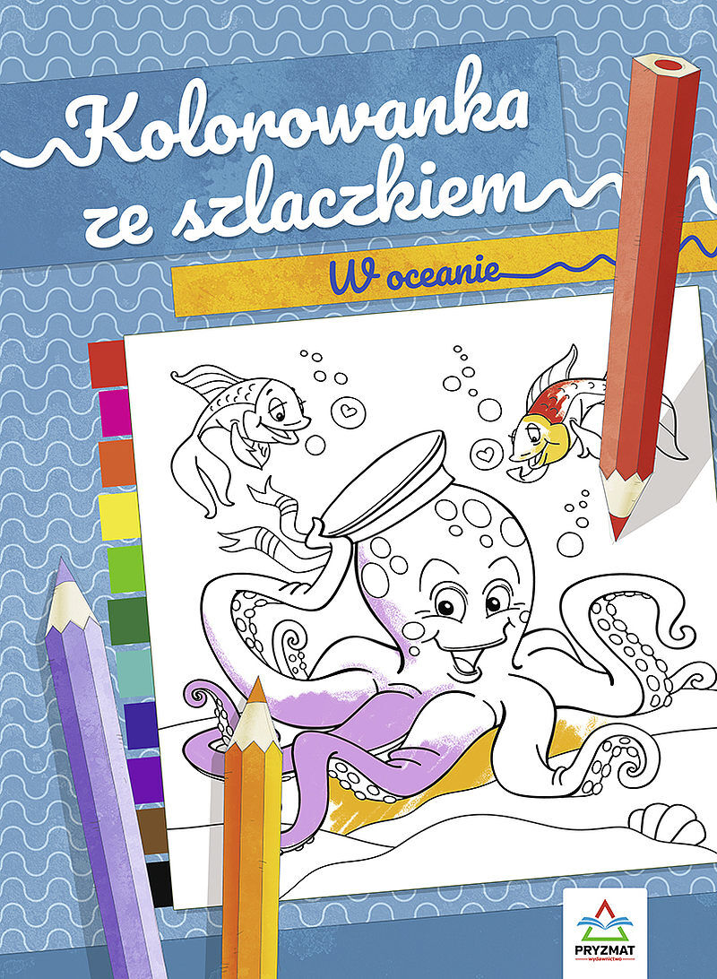 W oceanie. Kolorowanka ze szlaczkiem