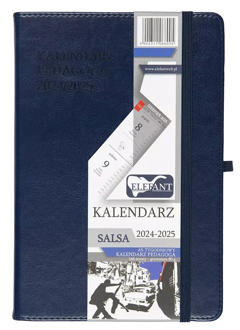 Kalendarz pedagoga 2024/2025 salsa a5 tygodniowy granatowy
