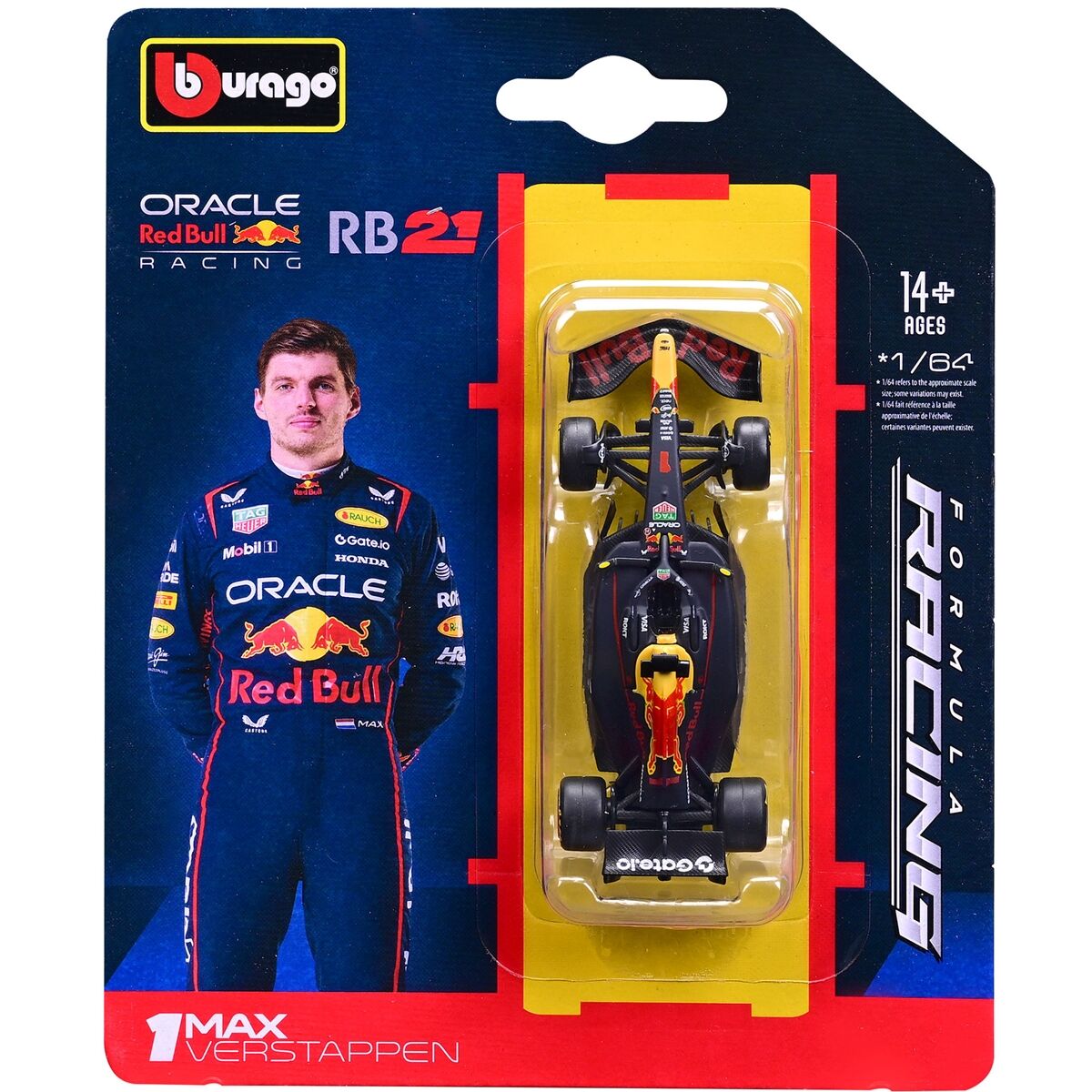 Bburago Model 1:64 BOLID F1 Red Bull Racing RB21 Max Verstappen 18-58003