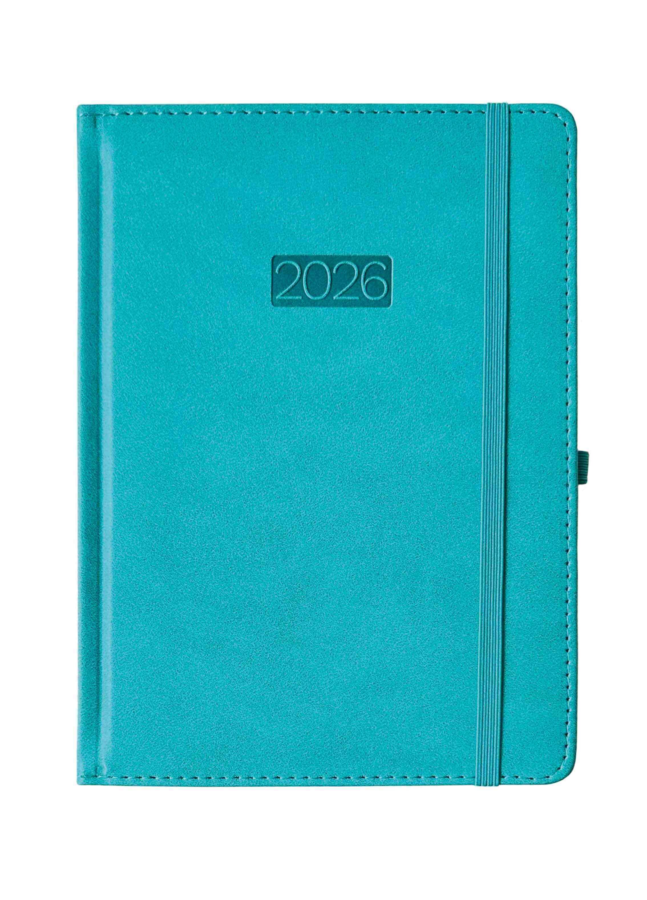 Kalendarz 2026 A4 Elegance dzienny V7 turkusowy K-A4D
