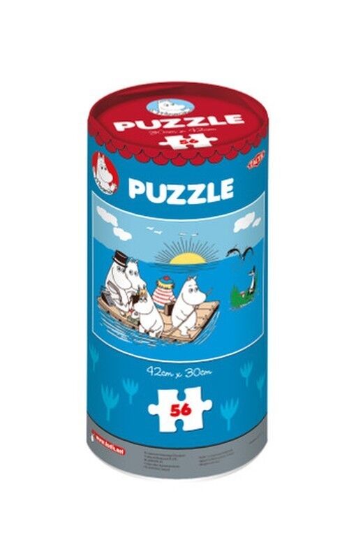 Muminkowe puzzle w puszce 56 elementów Tratwa