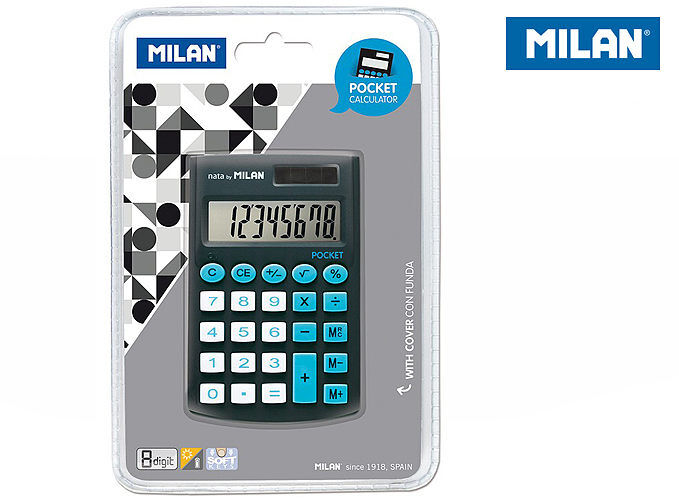 Kalkulator milan kieszonkowy pocket touch 8 pozycyjny czarny