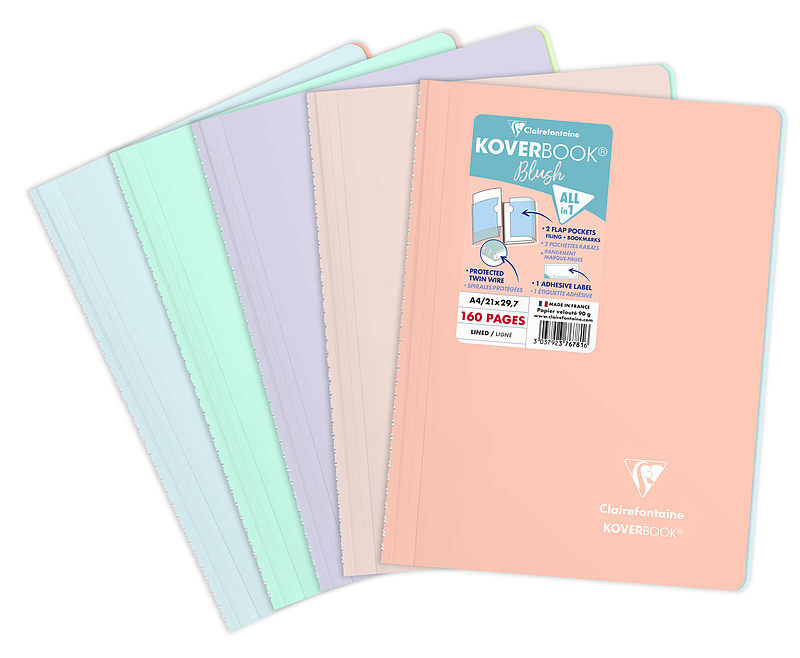 Kołozeszyt a4 80k kratka koverbook blush pp 1 sztuka mix kolorów
