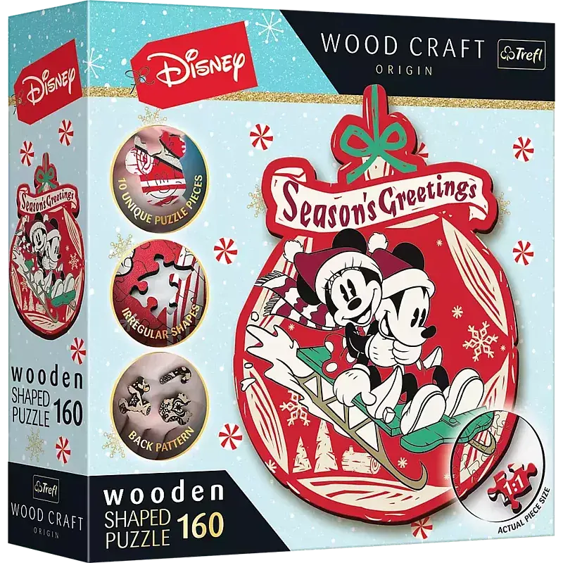 Puzzle drewniane Disney Świąteczna przygoda Mickey i Minni 160