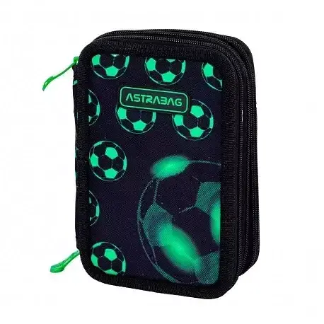 Piórnik JUMBO potrójny z wyposażeniem ASTRABAG NEO FOOTBALL, AC31