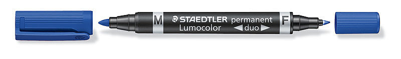 Pisak dwustronny lumocolor duo wodoodporny 1 szt. Niebieski staedtler