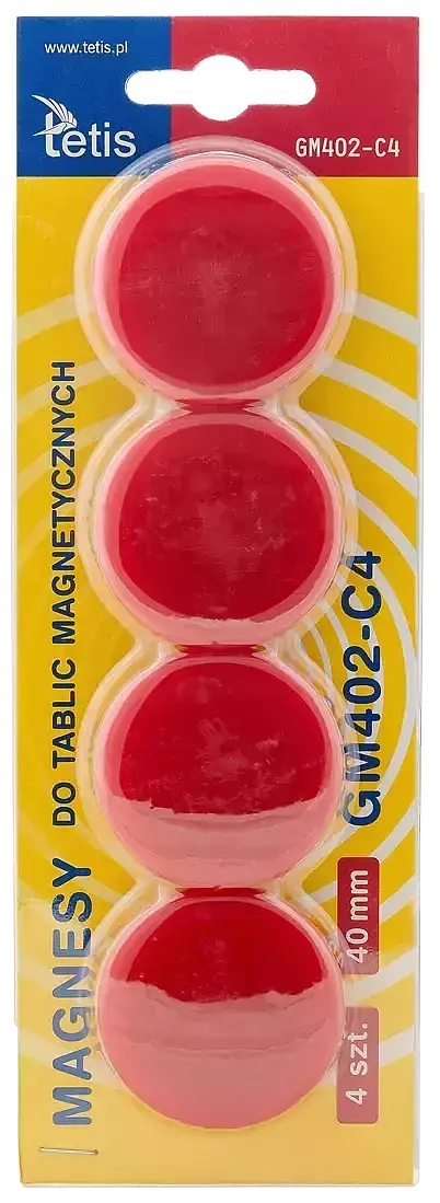 Magnesy do tablic czerwone 40mm 4szt. GM402-C4