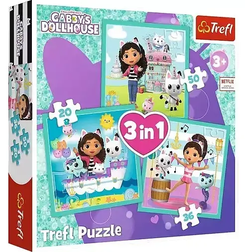 Puzzle 3w1 Gabby's Dollhouse, Aktywności Gabby