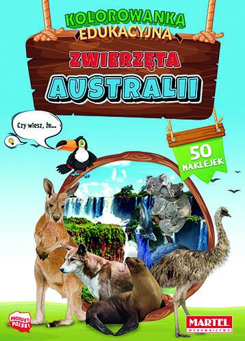 Zwierzęta australii. Kolorowanka z naklejkami