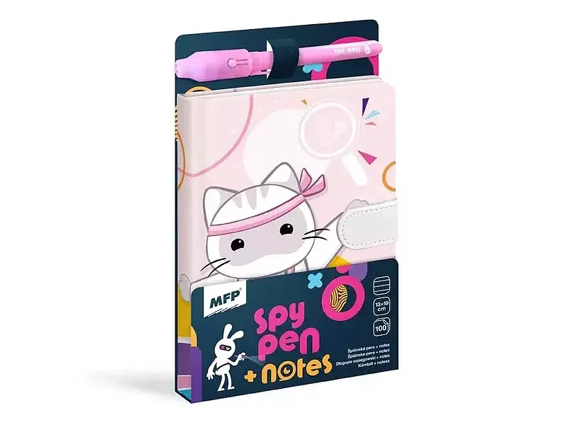 Notes fioletowy 100K linia Spy + długopis UV